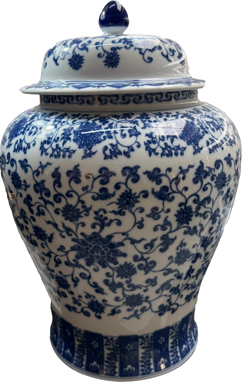 Blue Ornaments Vase w/ Lid