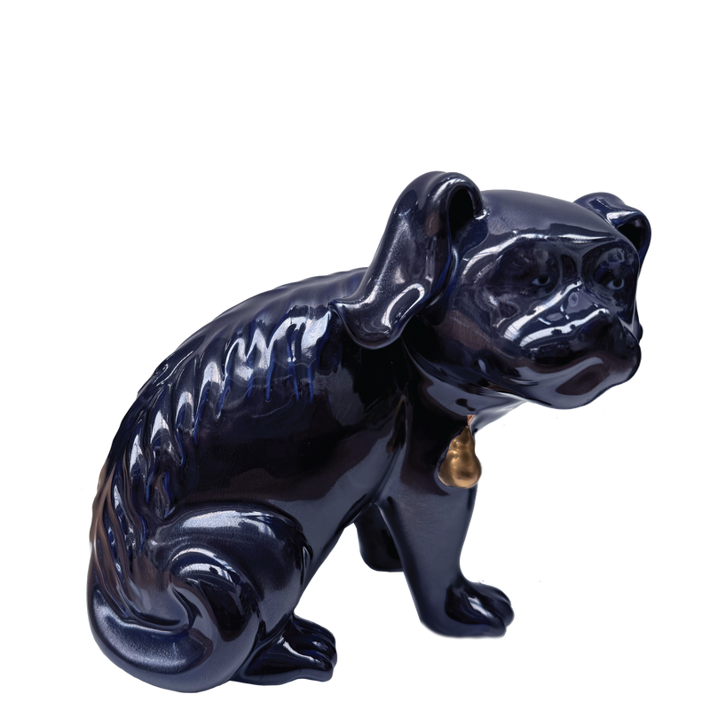 Chinese Dog Left Cobalt Blue