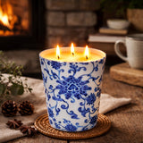 Classic Candle H150 - Blue Ornaments