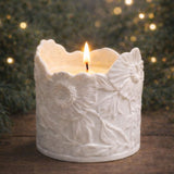 Daisy Cropped Candle - White Biscuit