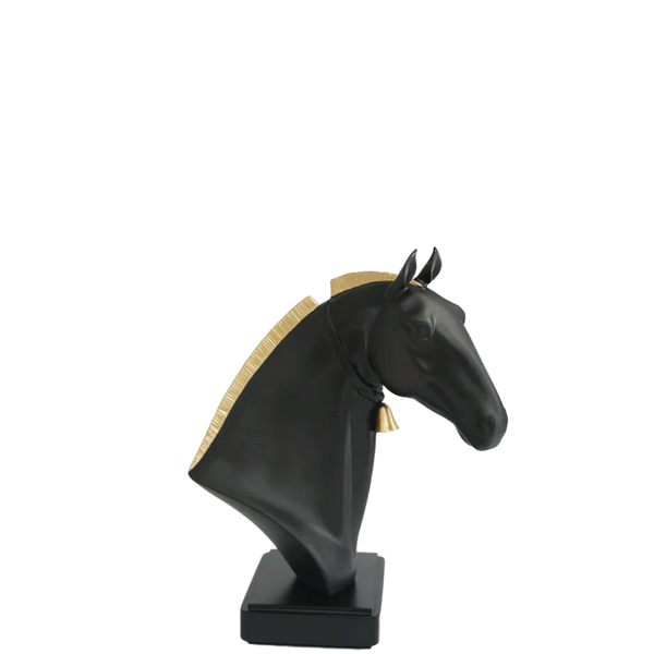 Head Lusitano Horse F - Black & Gold