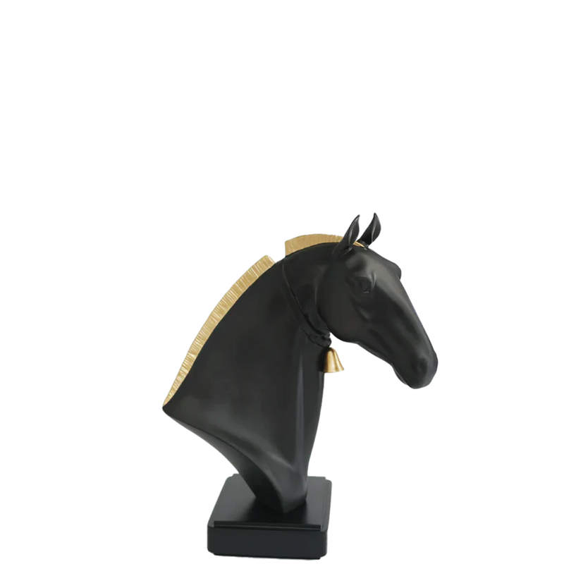 Head Lusitano Horse F - Black & Gold