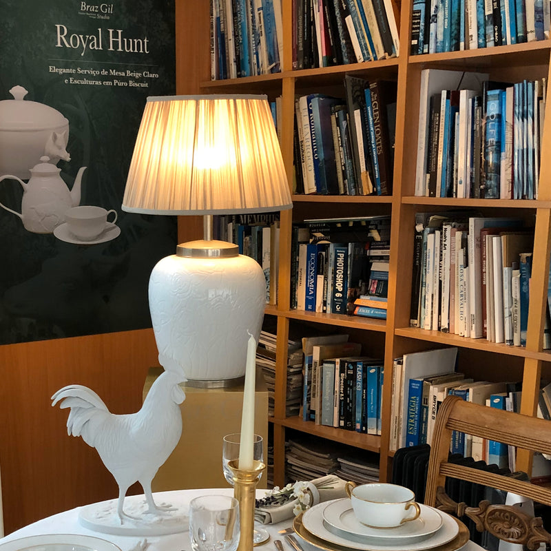 Table Lamp Roses Vase Glazed