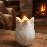 Tulip High Candle | White Biscuit