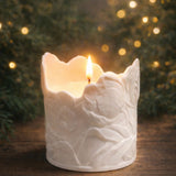 Tulip Cropped Candle - White Biscuit