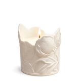 Tulip Cropped Candle - White Biscuit