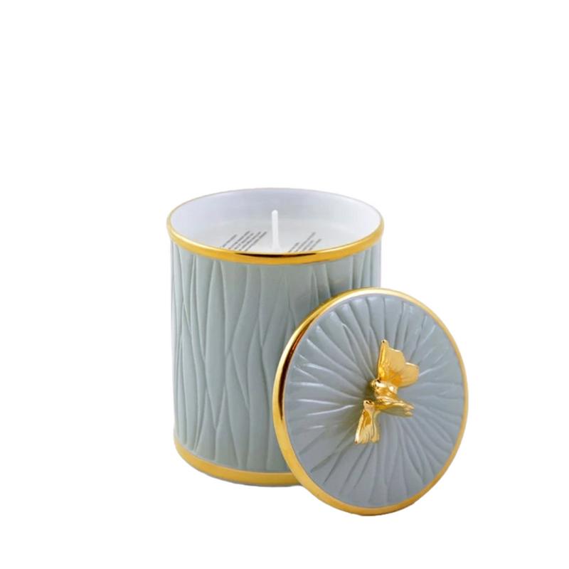 Organic Candle 80 - Celadon with Gold Butterfly