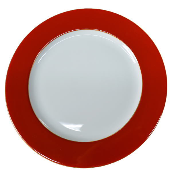 Charger Plate | Red Tab w/ Gold - 32