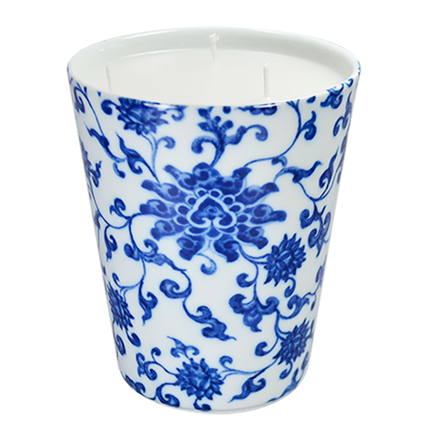 Classic High Candle - Blue Ornaments