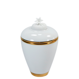 Natura High Candle  - White & Gold with Lily