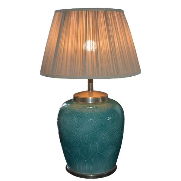 Table Lamp Roses - Green Celadon