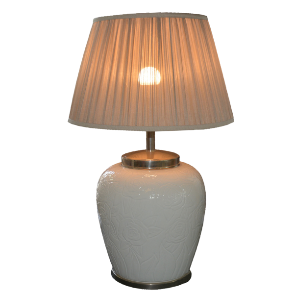 Roses Table Lamp - White