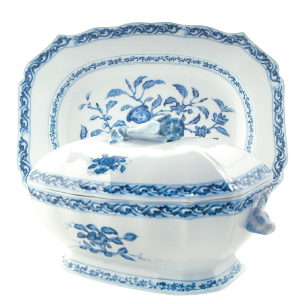 Tureen & Platter Set - Blue Peony