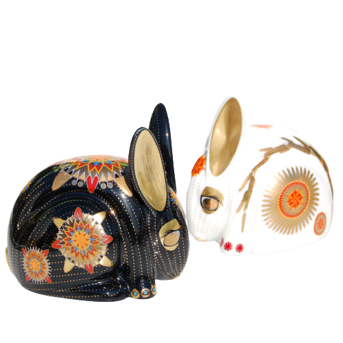 Rabbits w/ Gold | Set of 2